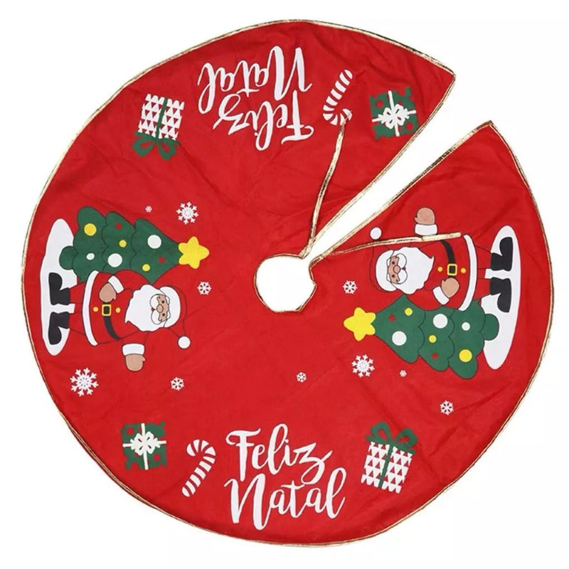 Saia Natalina Base Para Árvore De Natal Saia Premium HOHOHO Enfeite Decorativo