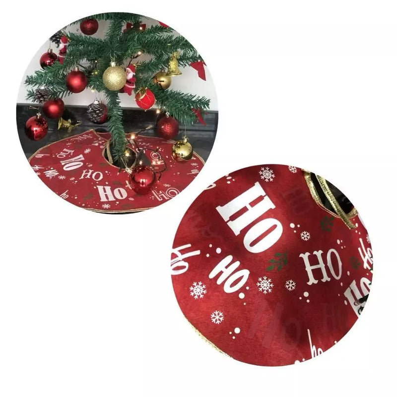 Saia Natalina Base Para Árvore De Natal Saia Premium HOHOHO Enfeite Decorativo