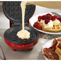 Mini Máquina de Waffles Elétrica Portátil Casa Cozinha Fazer Waffle Panquecas Automático 110V